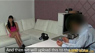 Amateur chick Asha with fake agent - porn video