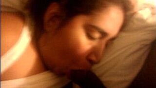 Amateur Spanish chick sucking black cock - porn video