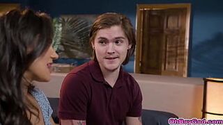 Freya Parker turned on by Penny Barbers silver tongue and invites her to put that tongue to good use in a threesome - porn video